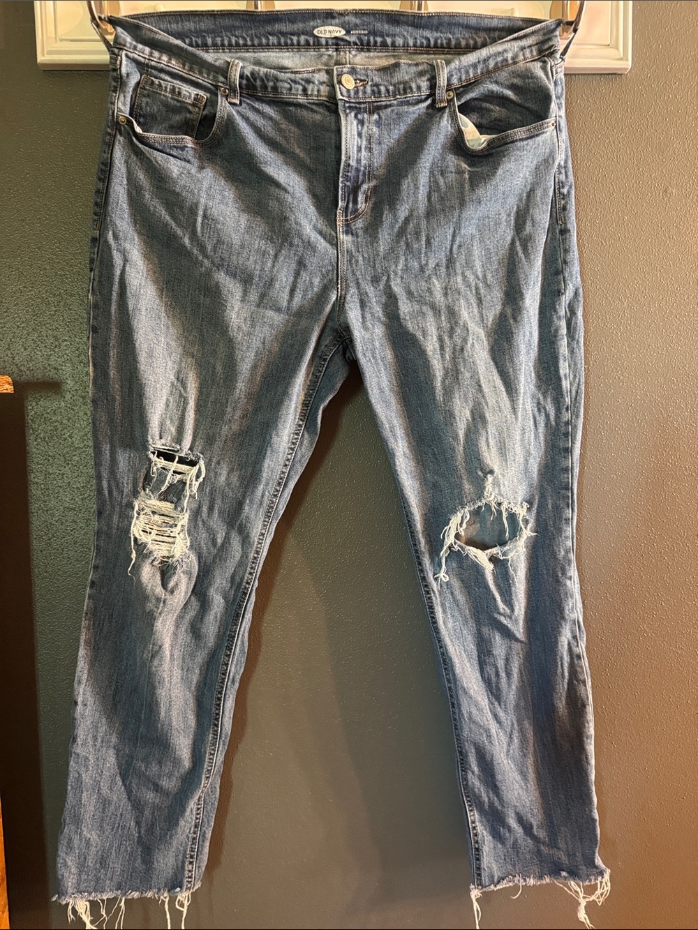 Old Navy Women’s Boyfriend Distressed Blue Jeans